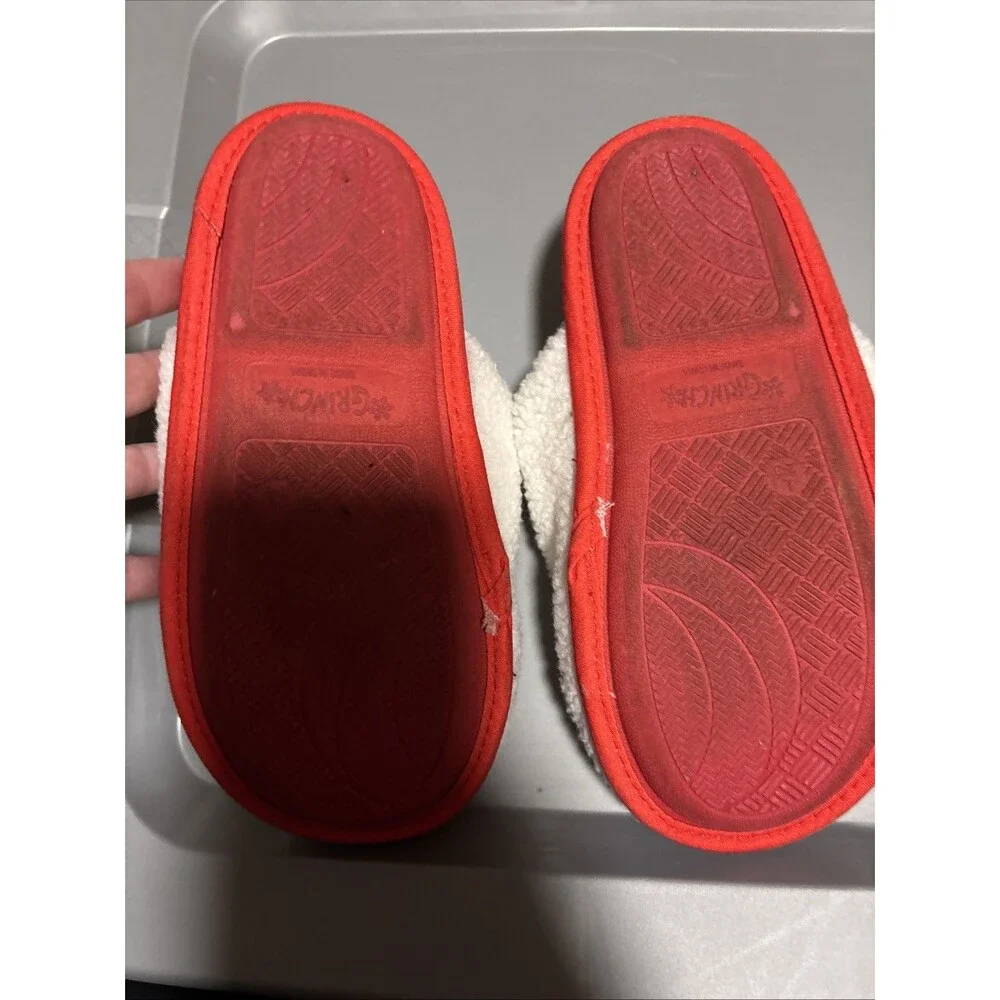 Dr. Seuss Grinch Christmas Scuff Slippers Kids Boys Or  Girls Size 2-3